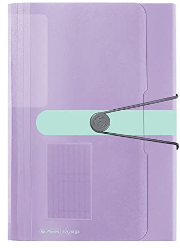 Herlitz 11409018 Fächermappe, 12 Fächer, PP-Folie, transparent,Flieder