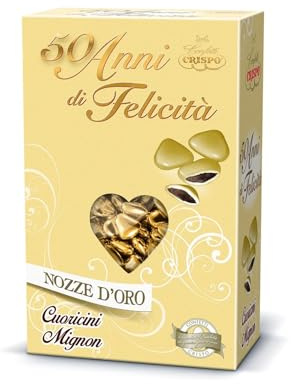 CRISPO Confetti Cuoricini Oro 500GR 50 Anni di Felicita'