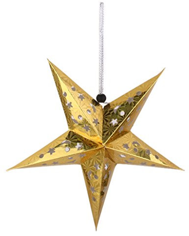 Weihnachtsstern / Papierstern Lampenschirme mit funkelnden dekorativen Designs Weihnachtsbaum Dekor Ornament - Gold, 90cm / 35,43 Zoll