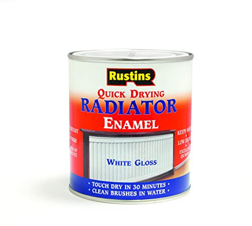 Rustins - Vernice per radiatore ad asciugatura rapida, colore: Bianco brillante/satinato, 500 ml