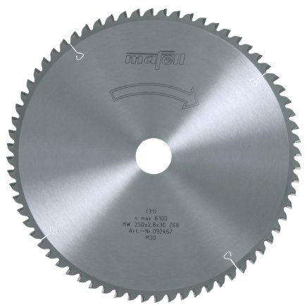 MAFELL 92467 HM-Kreissägeblatt, Z68 FZ/TZ, 250 mm x 2,8 mm x 30 mm
