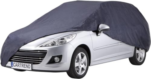 cartrend Helgarage New Generation, bilpresenning, väderbeständigt, tvättbart skydd, blå polyester, med förvaringsväska, för kombi, 493 x 209 x 152 cm