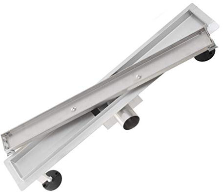 vanvilla Duschrinne 60cm DR600F befliesbar inkl. Siphon, Dichtmanschette, Fliesenflansch, Edelstahl