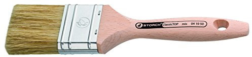 STORCHWERKE Flachpinsel 60 mm helle Borste, Naturholzstiel 1 Stück, 41065