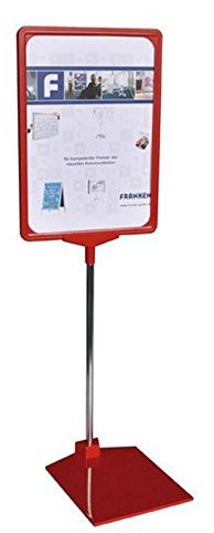 FRANKEN Preisständer, Info-Ständer A4, Freistehend, höhenverstellbar, tragbar, 210 x 620 x 10 mm, rot, PSM A4 01