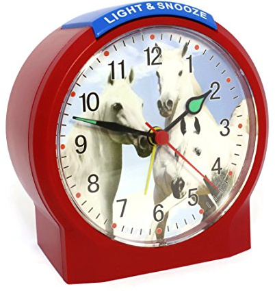 Atlanta Kinderwecker Pferde Rot Ohne Ticken Analog Quarz - 1189-1