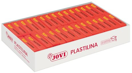 Jovi - PLASTILINA, Pasta da modellare a base vegetale, 30 x 50 grammi, Colore rosso, Grande plasticità, Senza glutine, Ideale per bambini a partire dai 2 anni (7005)