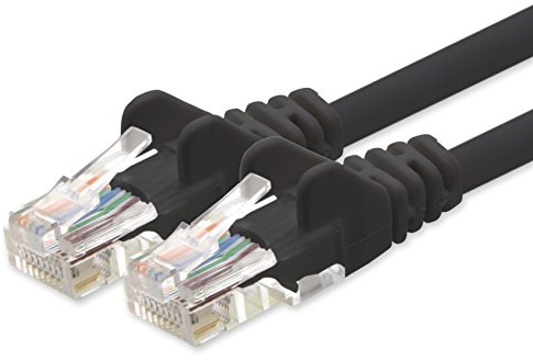 1aTTack - Cavo Patch di rete CAT5e UTP con 2 spinotti RJ45 nero 50 m