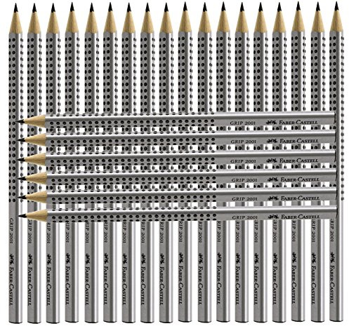 Faber-Castell 24er Sparpack Bleistifte GRIP 2001 (silber 2B)
