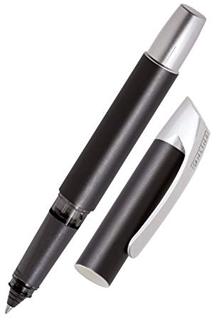 ONLINE Rollerball Campus Schwarz | Patronen-Rollerball mit ergonomischem Griffstück | Standard-Tintenpatronen | für Rechts- und Linkshänder | für Schule, Uni, Vielschreiber