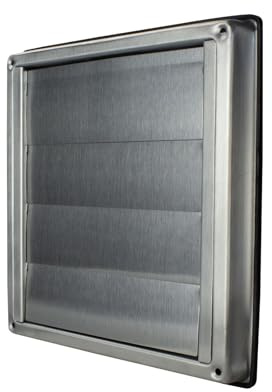 MKK - 10798-006 - Edelstahl Ablufthaube Lüftungsgitter Abluftgitter für außen säurebeständig für Abluftsysteme Edelstahlgitter mit Lamellen Ø 150 mm