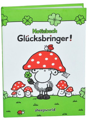 alles-meine.de GmbH Notizbuch/Tagebuch - Schaf Glücksbringer Sheepworld Glückspilz - Dickes Buch gebunden für Geheimnisse Reisetagebuch / A5 blanko Hardcover - Erwachsene J..