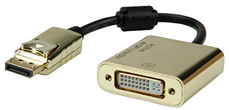 ROLINE Gold 4K DisplayPort-DVI-adapter, aktiv, v1.2, DP ST – DVI BU, 0,15 m