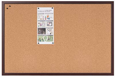 Bi-Office Earth – korstavla med verkställande MDF-ram, körsbär, miljövänlig anslagstavla med naturligt korkskikt, 90 x 60 cm