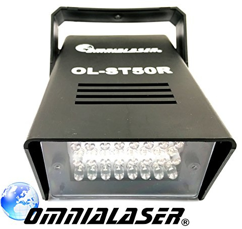 OmniaLaser OL-ST50R Effetto Luce Strobo Lampada Stroboscopica LED, Rosso
