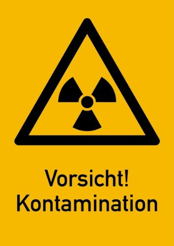 LEMAX® Warnschild Strahlenschutz Vorsicht! Kontamination (WS 140) Alu geprägt 210x297mm