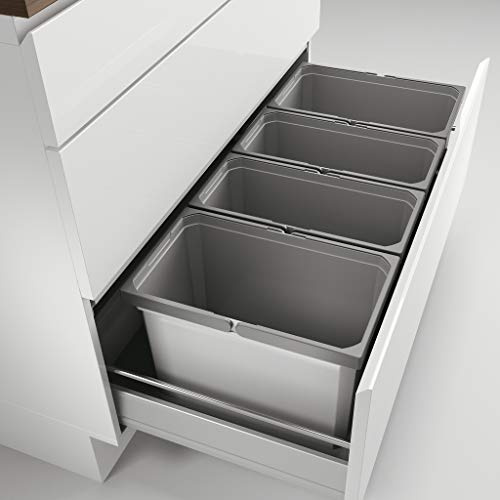 NABER Cox® Box 275 S/1000-4 Abfallsammler/hellgrau / 2x 16 + 2x 12 L