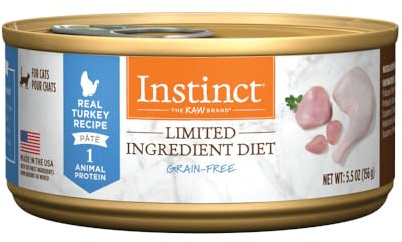 Instinct Limited Ingredient Diet, Natural Wet Cat Food, Grain Free Recipe - Real Turkey, 5.5 Ounce (Pack of 12)