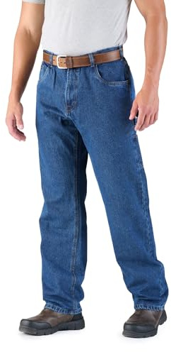 Berne Men's Heritage Relaxed Fit Carpenter Jeans, 38 x 30, Stone Wash Dark