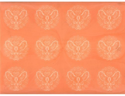 Martellato 40-WD004 Dekomatte mit Spitzeneffekt Design 4, 30 x 40 cm, Silikon, orange