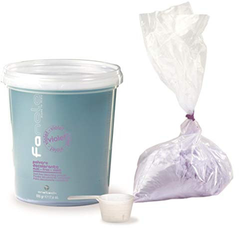 Fanola DECOLORACIÓN Polvo Compacto Violeta Decolorante 500GR - Mechas, golpes de sol, balayages, decoloraciones y decapados cabello pelo - PROFESIONAL