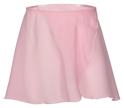 tanzmuster ® Wickelrock Mädchen Ballett - Emma - aus transparentem Chiffon - lockerluftiger Ballettrock zum Binden für Kinder in rosa, Größe:92/98