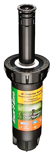 Rain Bird 1803DSH Aspersor Profesional de Doble pulverización, patrón de Medio círculo de 180°, Distancia de pulverización de 8 a 15 pies, Altura emergente de 3 Pulgadas