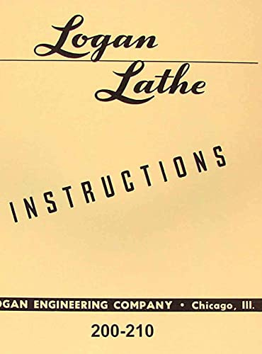 LOGAN 200 210 Metal Lathe Instructions Manual