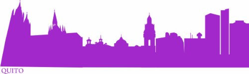 INDIGOS UG - Wandtattoo Wohnzimmer - Wandaufkleber Quito (Ecuador) 160x44 cm - Flieder e607 Skyline Stadt - Aufkleber Kinderzimmer Schlafzimmer Küche Badezimmer Büro Dekoration