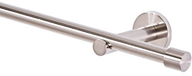 Gardinenstange 16mm 1-Lauf Edelstahloptik Metall, 180
