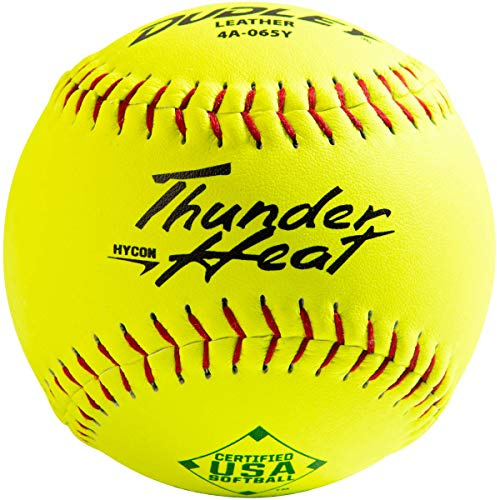Dudley Slowpitch 12 Pack ASA Thunder Hycon Softball de Lanzamiento Lento, Paquete de 12, Unisex, Amarillo, 40