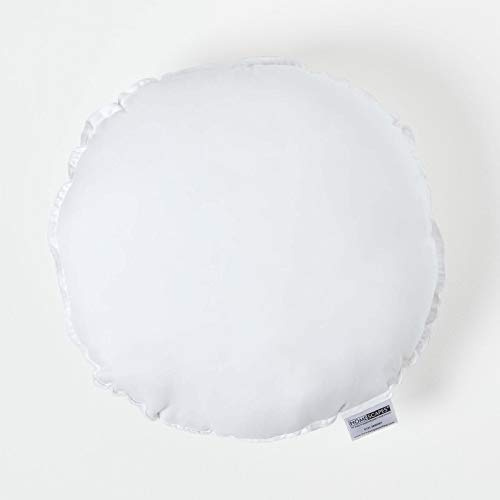 Homescapes - Cuscino rotondo con imbottitura in microfibra, White, Approx. 50 cm diameter (20)