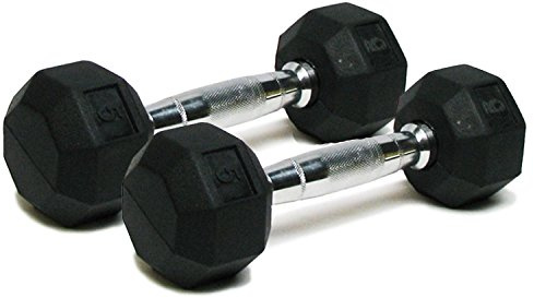 SPRI Hanteln Handgewichte Deluxe gummiert Chromgriff Allzweckhantel (erhältlich in 3, 5, 8, 10, 12, 15, 20, 25, 30, 35, 30, 45, 22,7 kg)