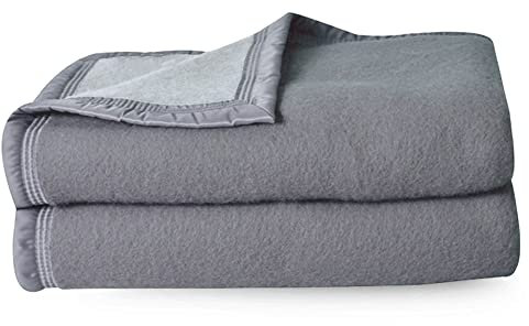 Linnea Couverture Pure Laine Vierge Woolmark 500g/m² Volta 220x240 cm Gris Acier