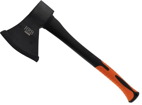 HRB Axt - Spaltaxt mit 1 Kg Kopfgewicht aus gehärtetem Stahl, zum Holz Spalten geeignet, Survival Axt mit ergonomischem Griff