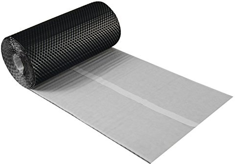 Kaminanschlussband 3D Strukturiertes Aluminium 300 mm x 5 m (Schwarz) | Wandanschlussband, Dach, Kamin, Wand, Schornstein, Butylkleber, selbstklebend, 7 Farben
