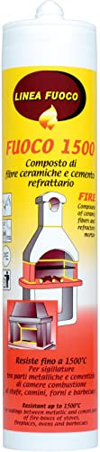 SIGILL, Fuoco 1500, Stucco Refattario, Composto di Fibre Ceramiche e Cemento Refrattario, Ideale per Applicazioni ad Alta Temperatura, Made in Italy, Cartuccia 580 g