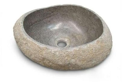 Vasque à Poser 40 cm en Pierre de rivière, Galéo