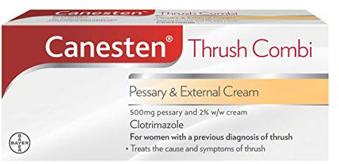 Canesten Thrush Combi Pessary & External Cream for Thrush Treatment | Clotrimazole | Two-Step Complete Relief Thrush Treatment