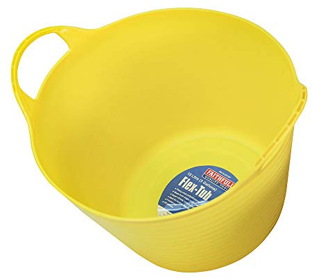 Faithfull Flex Tub – Multi-Purpose & Durable Flexible Bucket for Garden, DIY, Building & Farming - 15L (3gl), Yellow