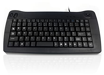 RS PRO Mini-Tastatur QWERTY (GB) Kabelgebunden Schwarz PS/2 Trackball, 338 x 173 x 35mm