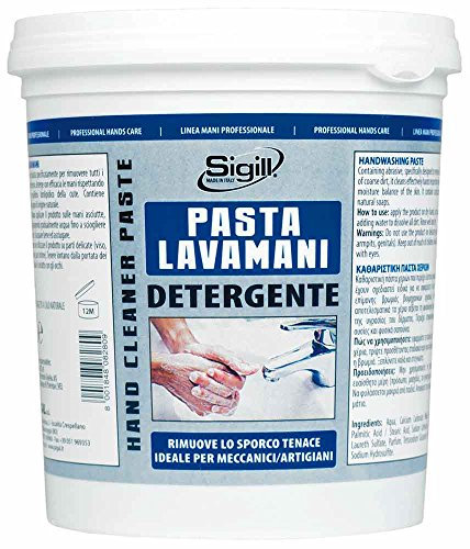 SIGILL, Pasta Lavamani Tradizionale, Ideale per Meccanici e Artigiani, Rimuove lo Sporco Tenace, Ideale per Lucidare Piastrelle e Pareti, Made in Italy, Barattolo 1 L
