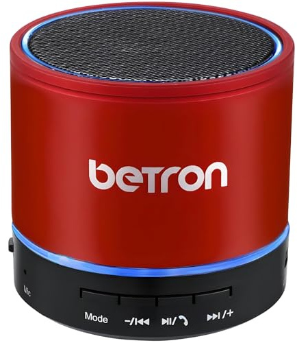 Betron KBS08 Bluetooth Speaker, Wireless, Portable, Mini, Red