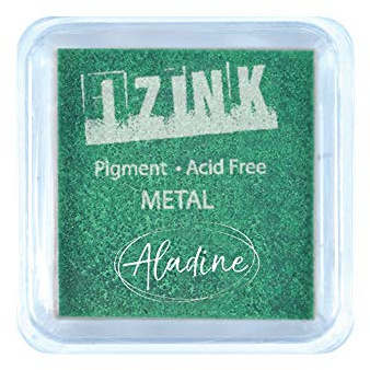 Aladine 19131 Stempelkissen, Hellgrün-Metallic, 5 x 5cm