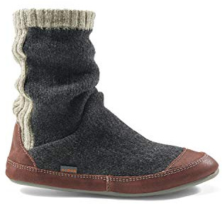 Acorn Men's Slouch Boot Slipper, Charcoal Ragg Wool, X-Large / 12-13