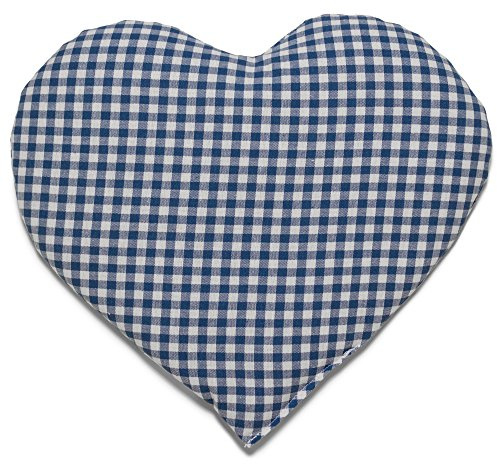 Cuscinetto a forma di cuore con semi di colza - 30 x 25 cm bianco-blu - Cuscino termico -Caldo e freddo