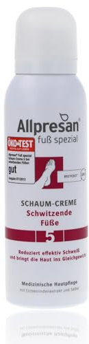 Allpresan Fuß spezial Nr. 5 Schaum-Creme gegen Schweißfüße - Fußcreme zur täglichen Pflege stark schwitzender Füße - 125 ml