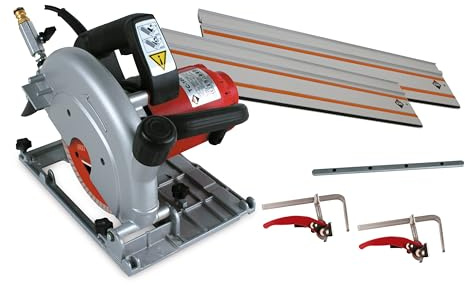 RUBI | Cortadora Circular Kit TC-180 | Incluye Cortadora Circular TC-180 230V 50HZ + Disco Diamante + 2 Guías 80 cm para TC-180 + 1 Conector Guías + 2 Sargentos de Fijación | Herramienta de corte