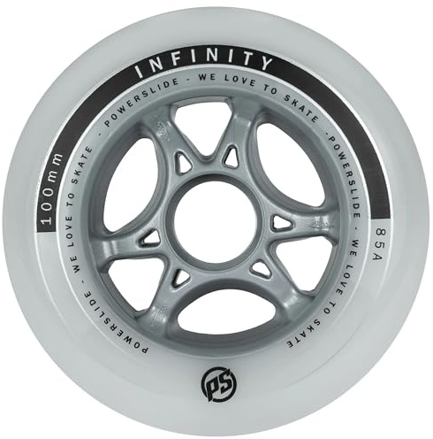 Powerslide Rollen Infinity II 4-Pack - Ruedas para Patines en línea, Color Blanco, Talla 100mm