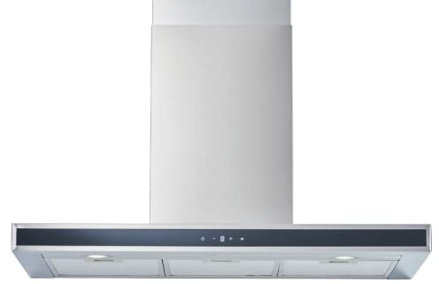 PKM 8090GZ Dunstabzugshaube | Wandhaube | Touch Control | Display | Edelstahl mit Glasfront | 90 cm | Abluft | Umluft | LED Beleuchtung